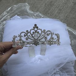 Tiara Crystal Crown Bridal Pageant Headpiece 