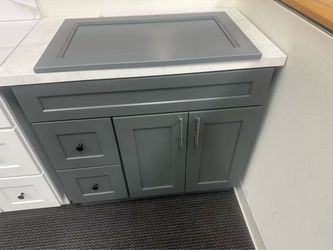 Dark grey vanity 36 inch