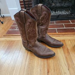 Brown Rio Grande Leather Mens Cowboy Boots