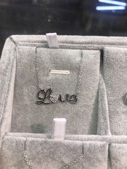 Sterling Silver Necklace “Love” with 18” Chain