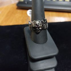 Stainless Skull Ring Sz 10.   14mm