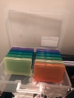 Photo Storage Box with Colored Inner Cases