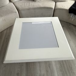 White Square Coffee Table – Glass Insert