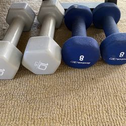 Dumbbells - 10 and 8 Pound Sets