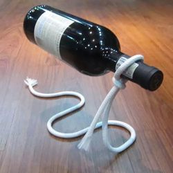 Red wine bottle holder creative suspended iron rope wine rack ornaments