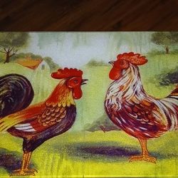 Glass Rooster Countertop Piece