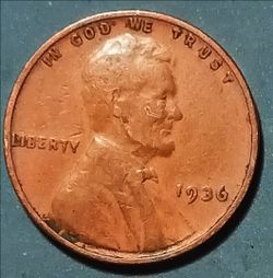 1936  Double Die Obverse 1C Wheat Penny