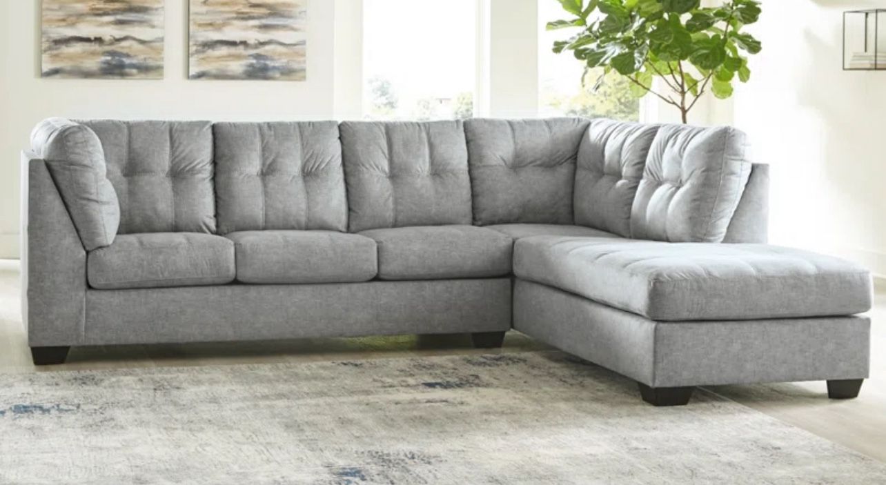 Benchcraft Falkirk 2-Piece Steel Right-Arm Facing Sofa Sectional and Chaise
