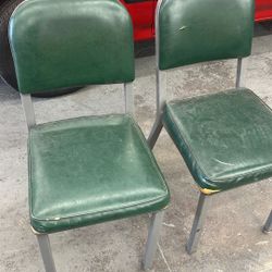 2 STEELCASE INDUSTRIAL  DESK CHAIR Green 1960s Retro VINTAGE