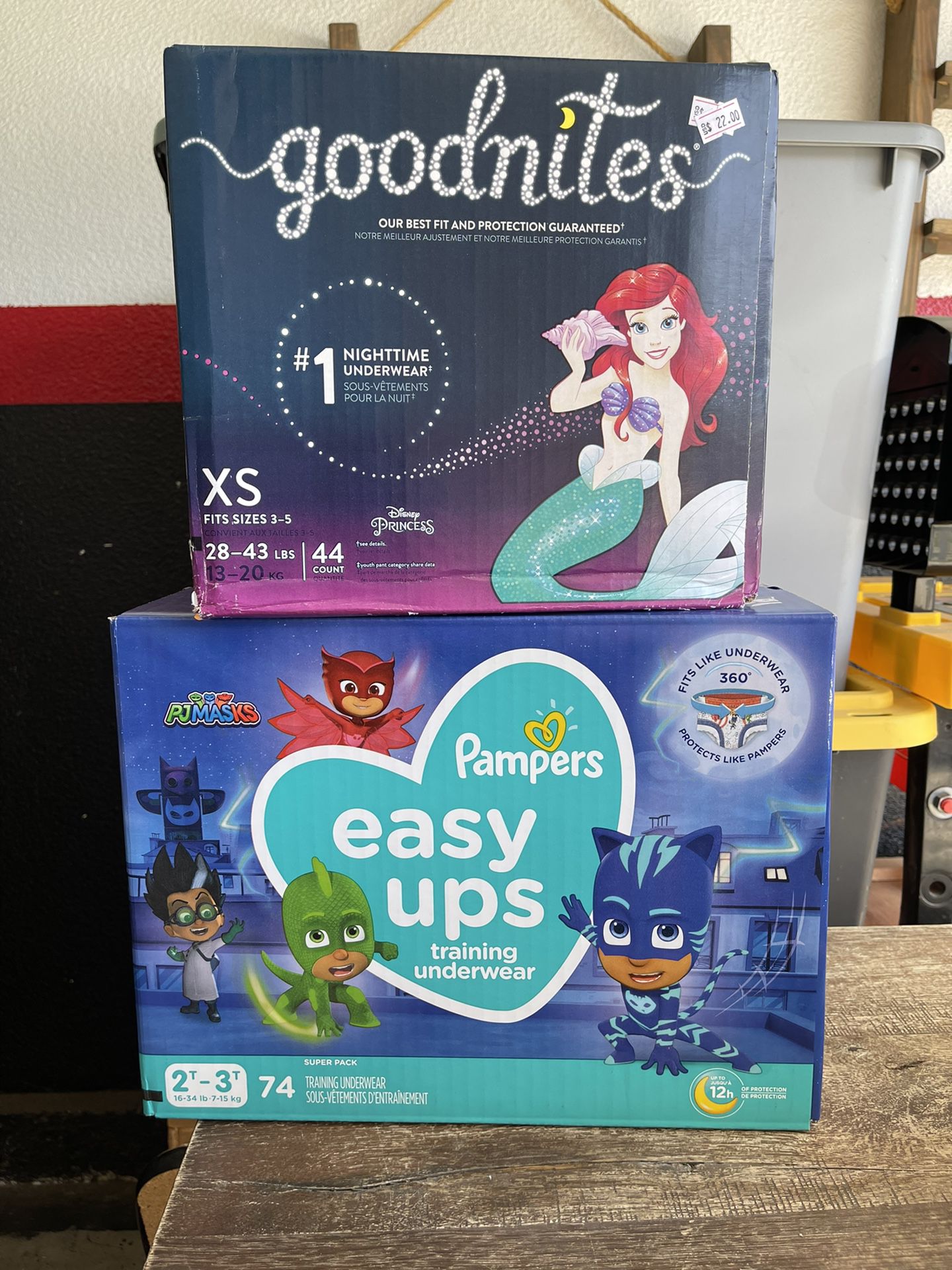 New Boxes Of Training Pants Pampers Easy Ups & Huggies Goodnites 