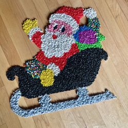 Vintage Melted Popcorn Santa 