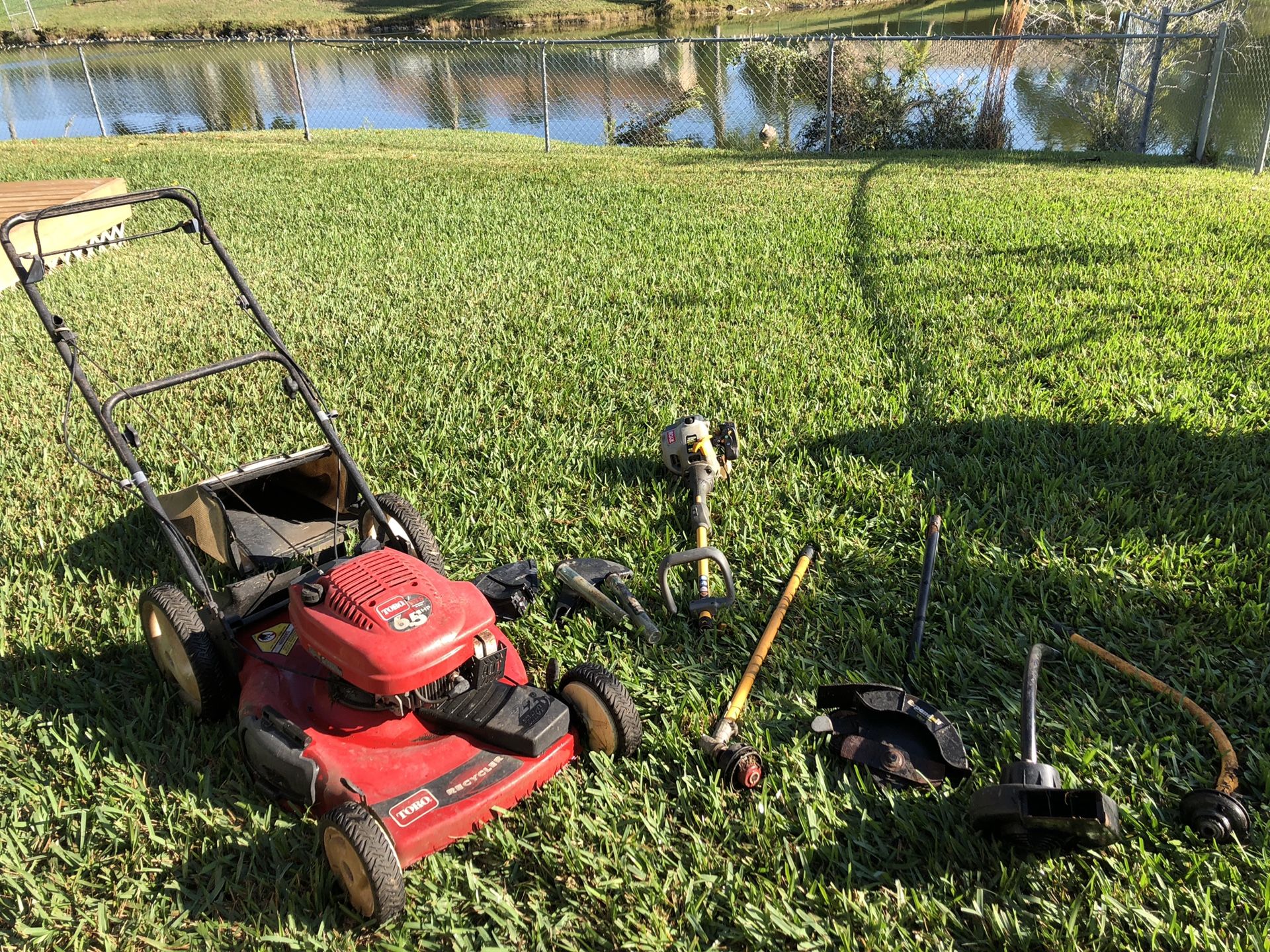 Lawn mower and weed whacker, edger and blower