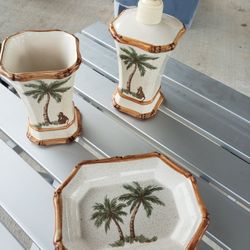 Bathroom Accessory Set - Palm Trees