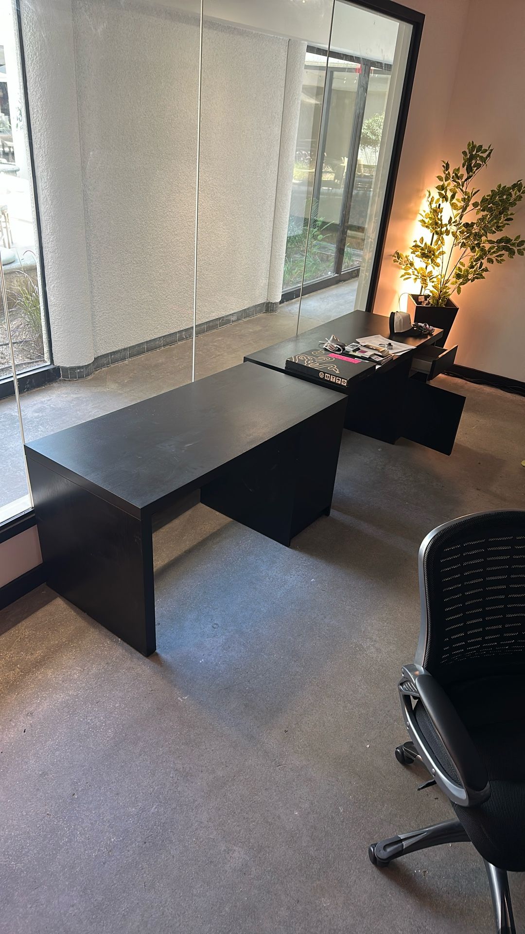 2 Black Desks 