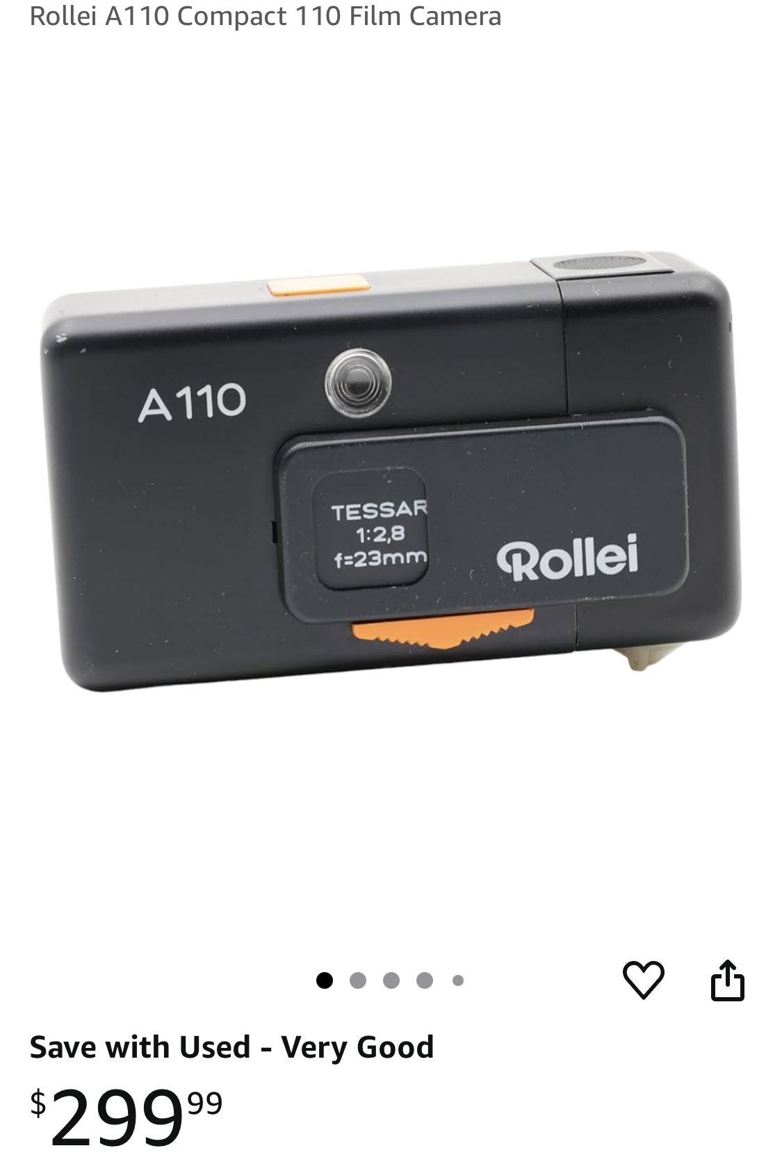 A110 Camera Rollei A110 For Sale Rollei A110 Subminiature Film