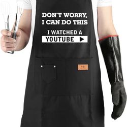 BRAND NEW Father's Day Gifts for Dad, Funny Men Apron with 3 Tool Pockets Adjustable Neck Strap