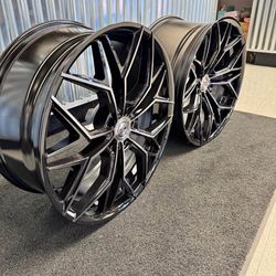 22” Mesh Style black milled With tires Concave staggered fits Mercedes s550 s580 bmw 750i Finance!