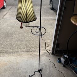 Antique Floor Lamp With Hobnail Detail