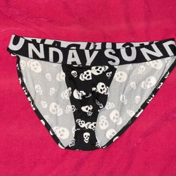 Men Skull Design Bikini Brief Underwear With Pouch Size Large