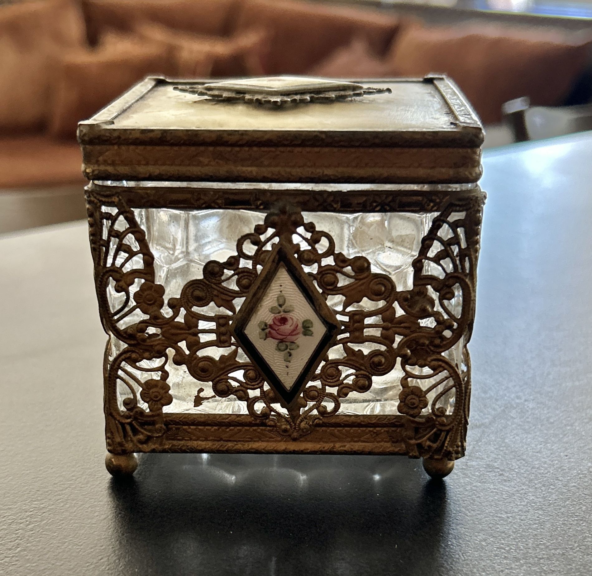 Vintage Decorative Glass Box