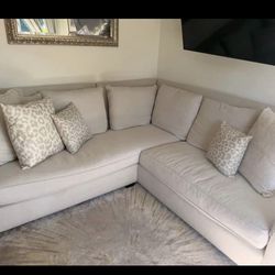 Beige Sectional Sofa + Matching Rug