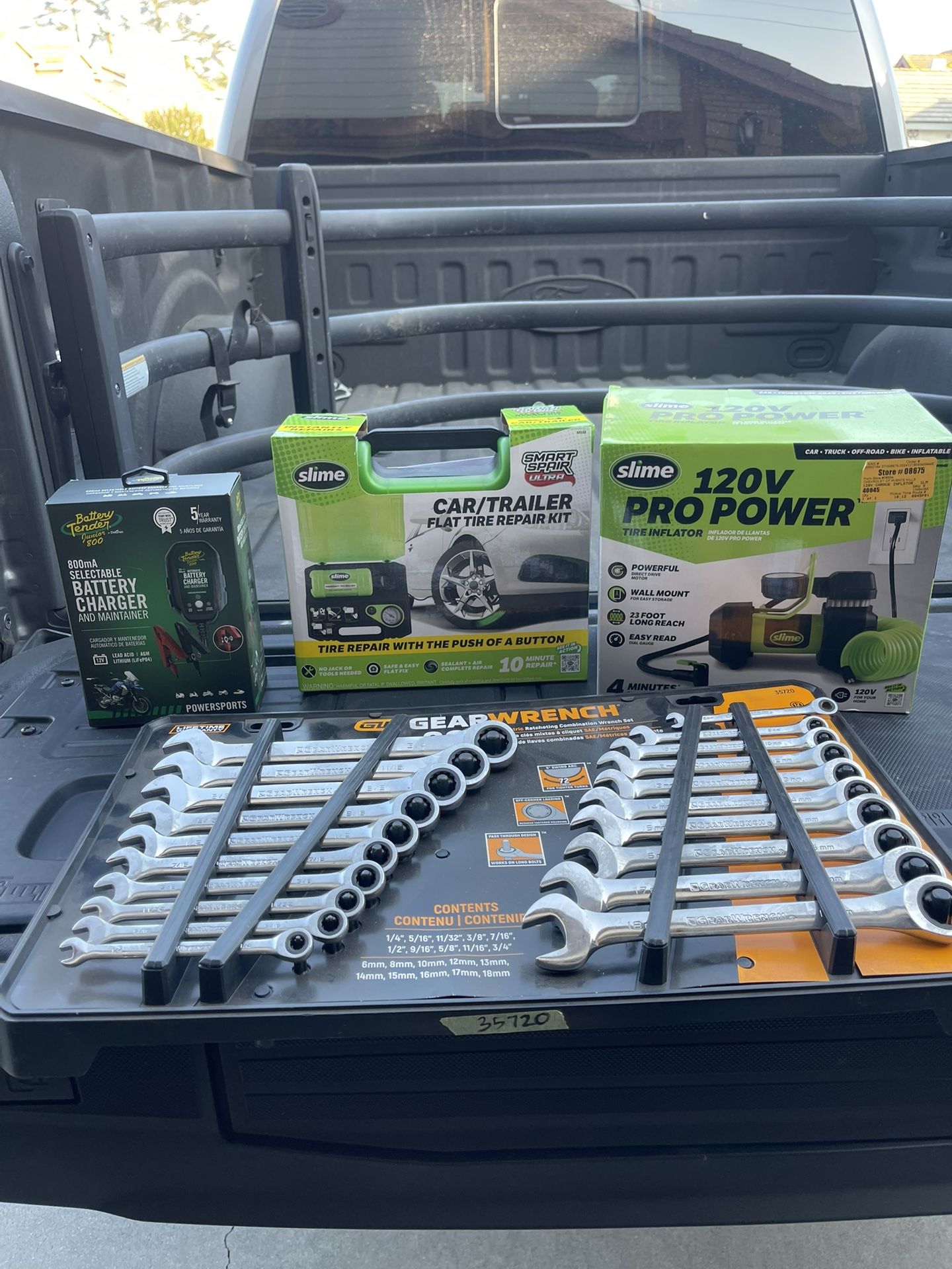 Wrenches, Battery Tender, Tire Inflators Sold As Set Only