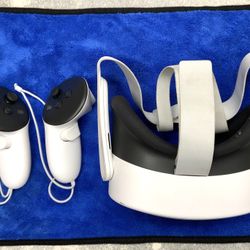 Meta Quest 3s Virtual Reality VR Headset Joysticks Controllers Headband Standalone Gaming Hand Tracking Spatial Computing Wifi Bluetooth Wireless HD