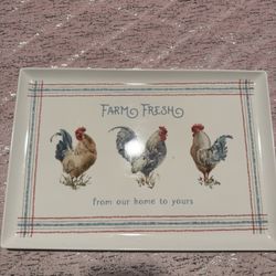 New Roosters Farm Fresh Serving Tray 