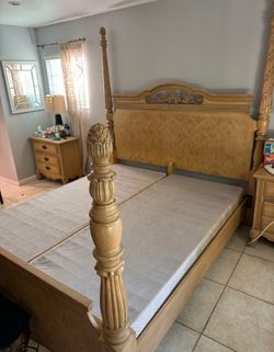 King Size bed frame and vanity mirror FREE!!!