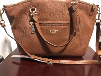 New Coach Brown Leather Purse W Shoulder Strap
