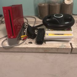 WII CONSOLE UNKNOWN CONDITION GAMES CONTROL CABLES 