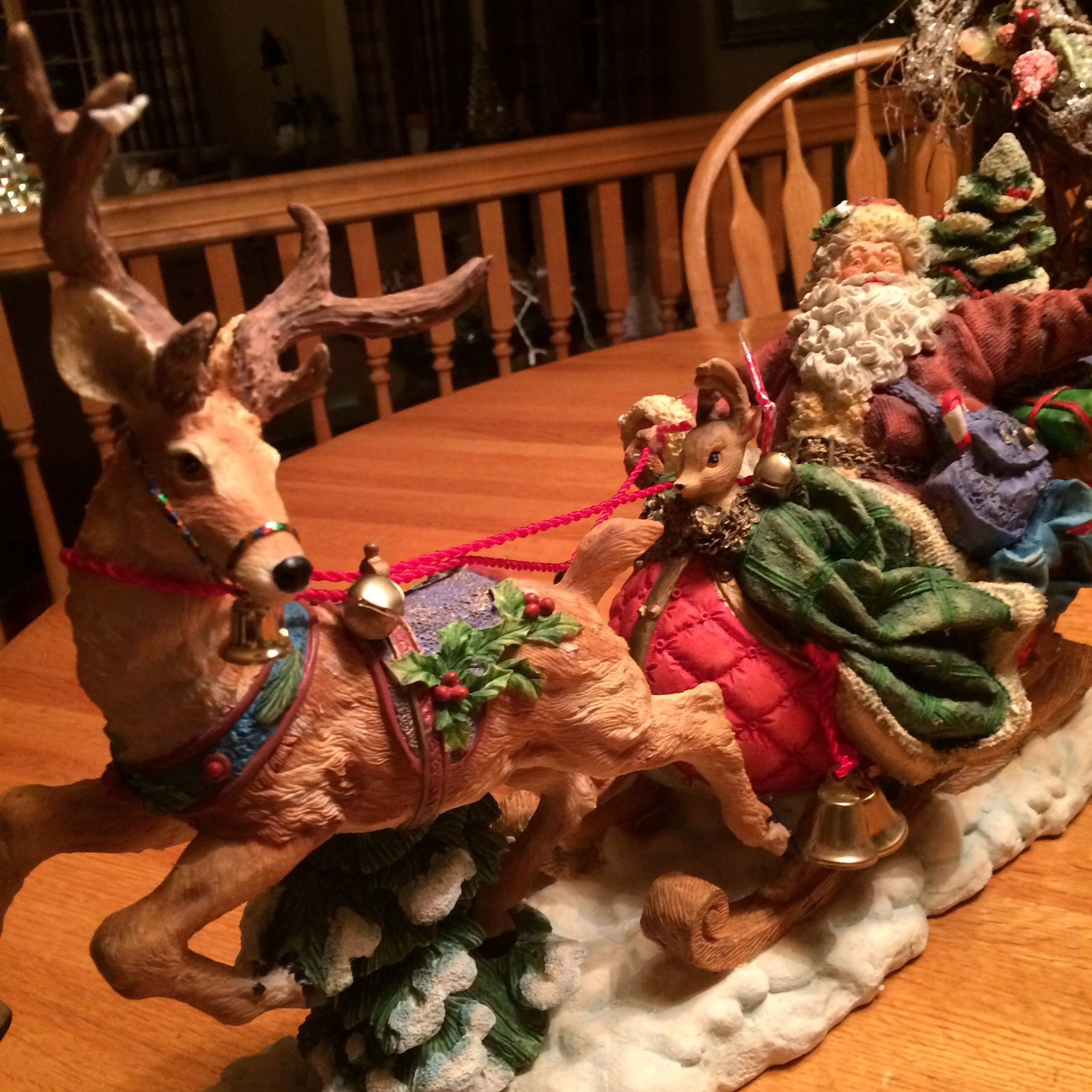 Precious moments Santa and sleigh