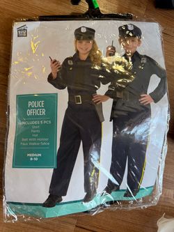 Kids Police Officer Costume Medium 8-10