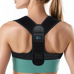 Adjustable Back Brace for Posture Support, Upper Back, Clavicle and Shoulder Support, Comfortable and Breathable Back Straightener for Pain Relief (Me