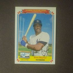 1983 Topps Drakes Big Hitters Don Baylor New York Yankees N.Y. #1 Special Baseball Card Vintage Collectible Sports Trading MLB Series Of 33 Major 