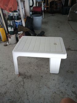 White Plastic Outdoor Side Table