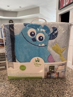 Disney Baby crib nursery bedding set Pixar Monsters Inc Crib Blanket Sully Textured Quilt