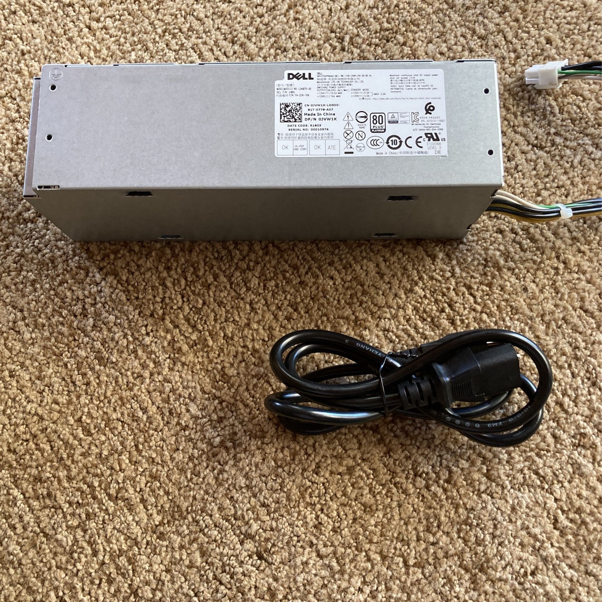 Dell 240w Power Supply For OptiPlex 3050, 5050, 7050 ect.