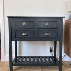 Console Table with Shelf & Drawers  - Bailey Bead 4 Drawer w/ shelf