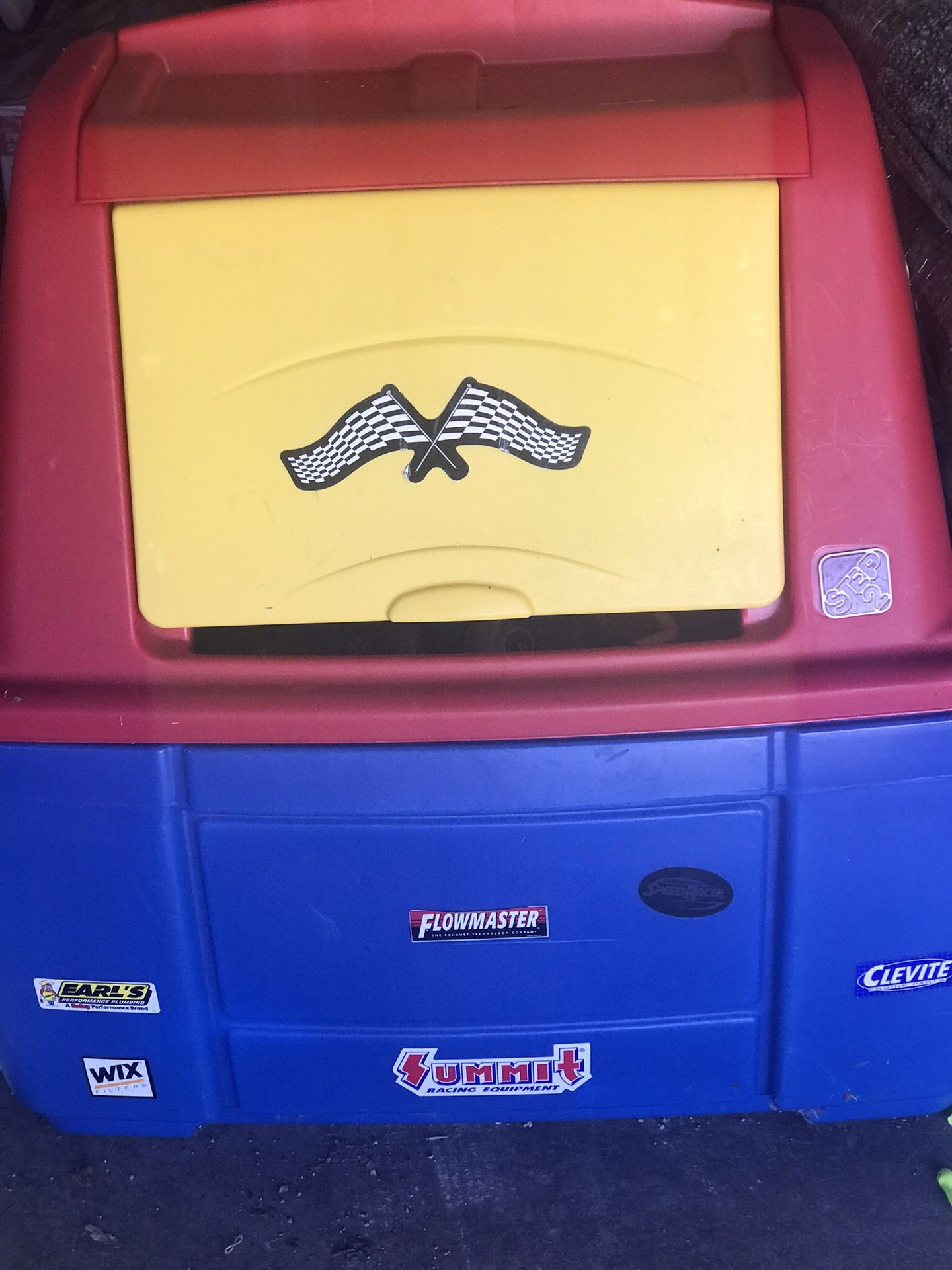 Step 2 toolbox race car toy box toybox