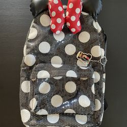 Disneyland Minnie Mouse Backpack With Keychain 