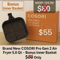 💥SUPER DEAL💥 Brand New COSORI Pro Gen 2 Air Fryer 5.8Qt + Bonus Inner Basket – Only $55!! (MSRP $129.99)
