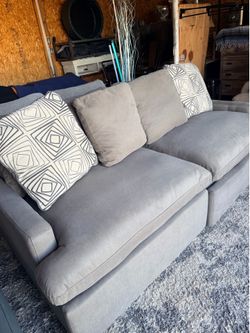 Jolene Silver Grey 84" 2 Piece Power Reclining Modular Loveseat with USB