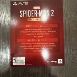 Marvel Spider-Man 2 Digital Deluxe Edition (PS5) Full game + Extra Deluxe Items