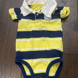 Boys Yellow And Blue Polo Shirt Size 9 Months By Carters #20