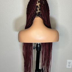 Braided Wig,burgundy Color 