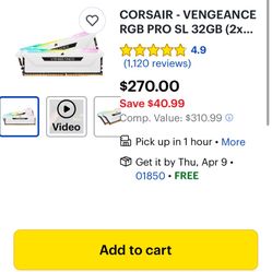 Corsair Vengeance RGB Pro SL 32gb (16x2) Ram Sticks