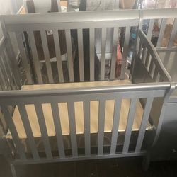 Gray Baby Crib