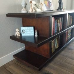 **Heavy Duty Dark Wood Bookshelf/ Tv Stand**