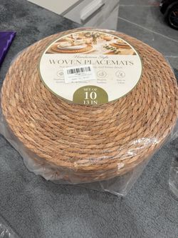 Woven Placemats Set of 10, 13 Inch